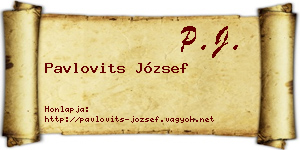 Pavlovits József névjegykártya