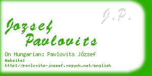 jozsef pavlovits business card